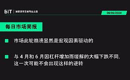 BIT 每日市场简报 08/06 - 市场此轮崩溃显然是宏观因素驱动的