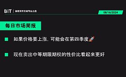 BIT 每日市场简报 08/15 - 比特币即将大幅上涨