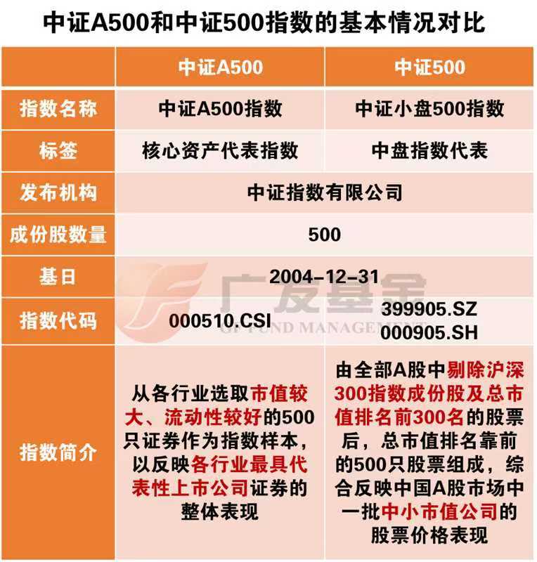 从0开始学ETF丨中证A500指数、中证500指数，你分清了吗？