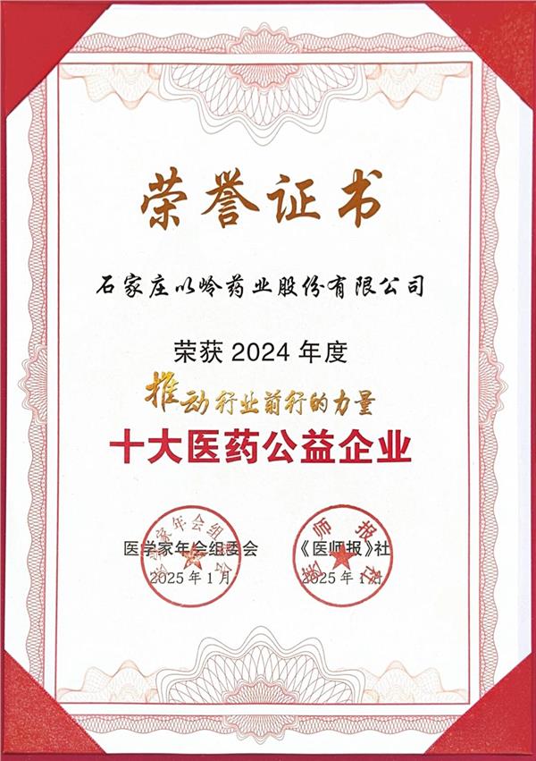 推动行业前行的力量｜以岭药业荣获第十届医学家年会“十大医药公益企业”