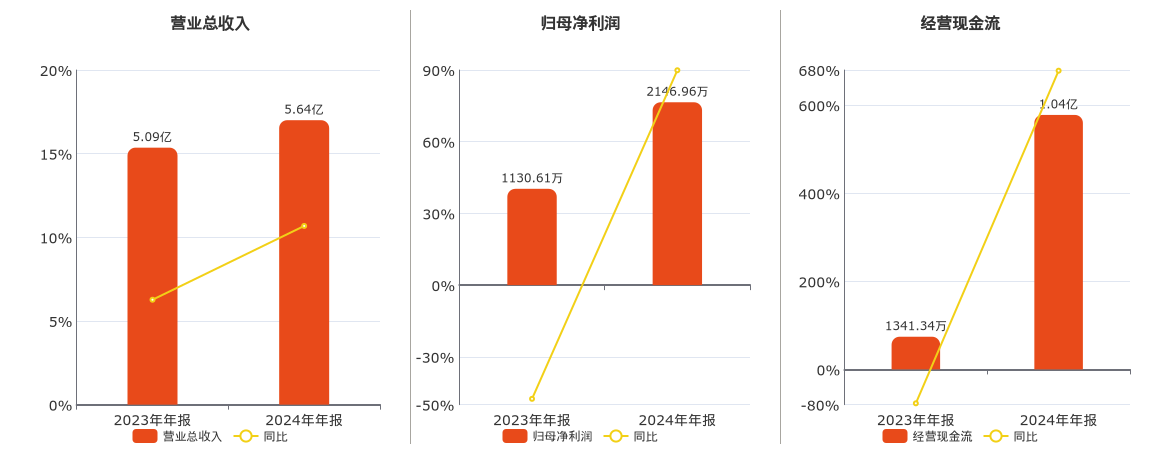 泰禾智能(603656.SH)：2024年年报净利润为2146.96万元