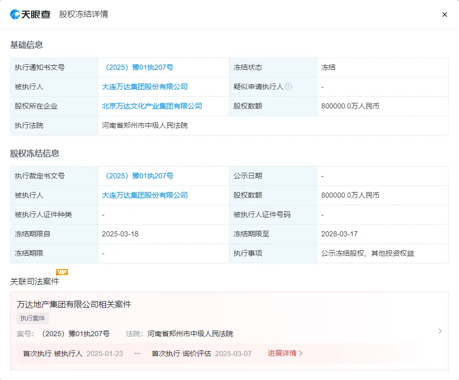 80亿股权全部被冻结，王健林又遇大麻烦！债主们不断追债，资产冻结消息不断，大将也选择辞职离去