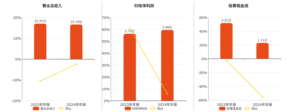 荣晟环保(603165.SH)：2024年年报净利润为2.86亿元