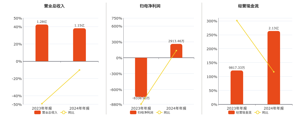大千生态(603955.SH)：2024年年报净利润为2913.46万元