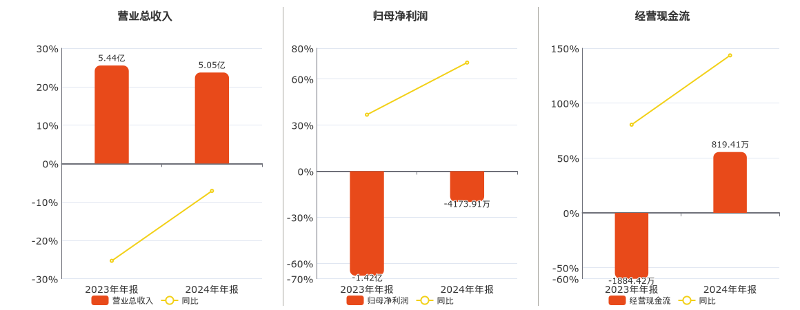 *ST长方(300301.SZ)：2024年年报净利润为-4173.91万元