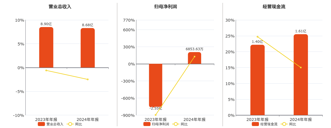 二六三(002467.SZ)：2024年年报净利润为6853.63万元