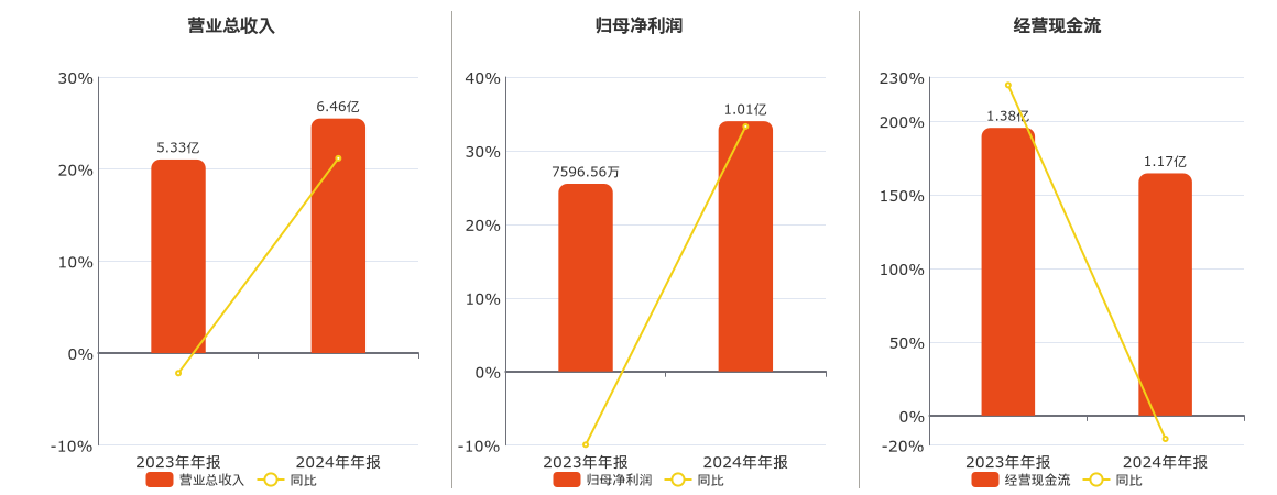 华研精机(301138.SZ)：2024年年报净利润为1.01亿元