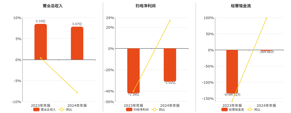 当虹科技(688039.SH)：2024年年报净利润为-1.02亿元