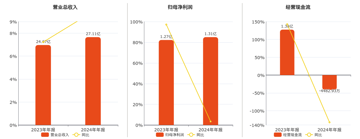 隆华科技(300263.SZ)：2024年年报净利润为1.31亿元