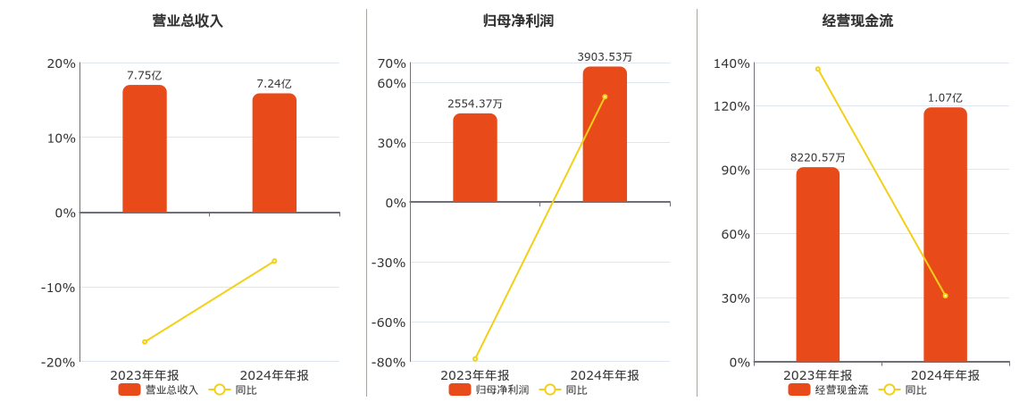 同兴科技(003027.SZ)：2024年年报净利润为3903.53万元