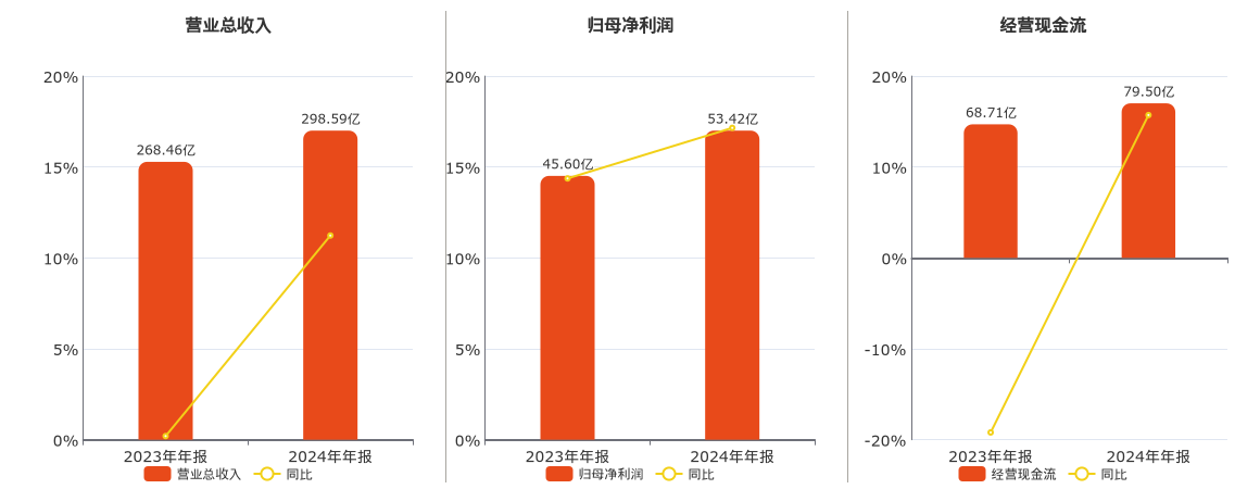电投能源(002128.SZ)：2024年年报净利润为53.42亿元、同比较去年同期上涨17.15%