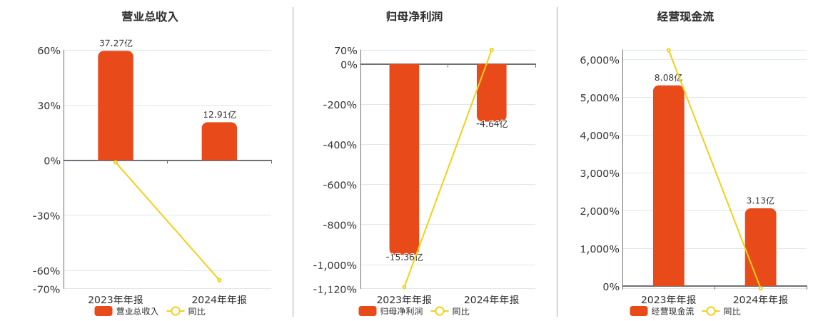 宝泰隆(601011.SH)：2024年年报净利润为-4.64亿元
