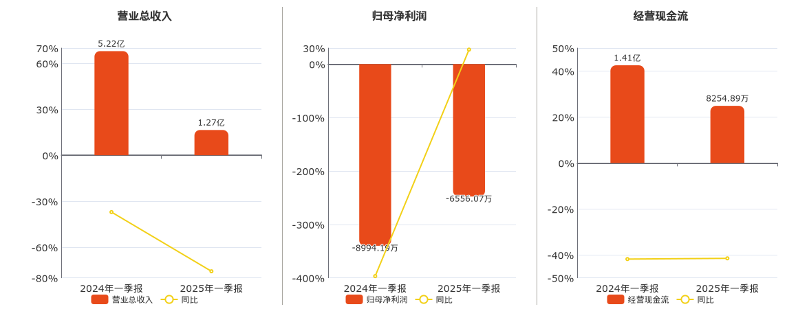 宝泰隆(601011.SH)：2025年一季报净利润为-6556.07万元