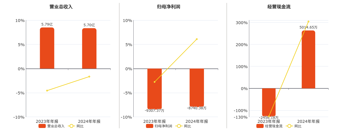 ST天圣(002872.SZ)：2024年年报净利润为-8740.38万元