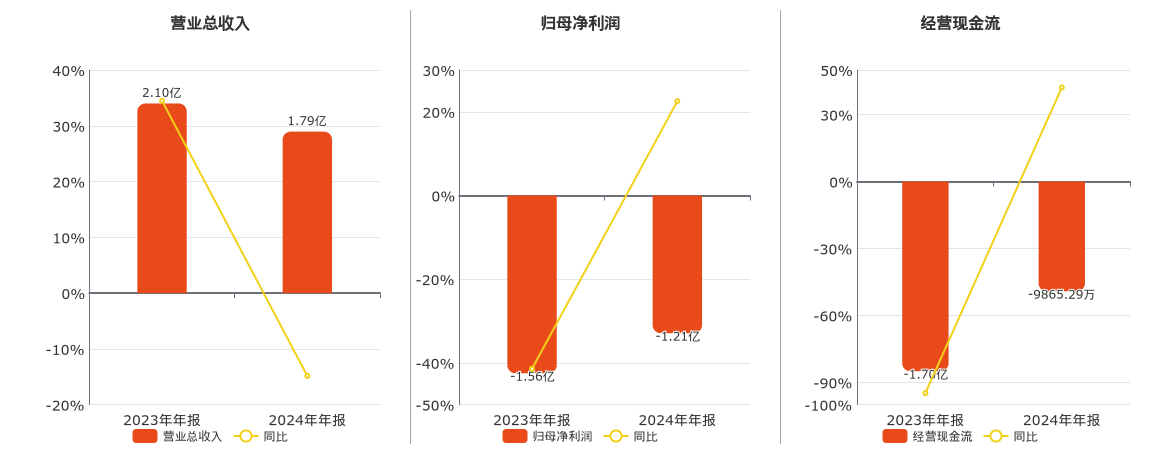 天智航(688277.SH)：2024年年报净利润为-1.21亿元
