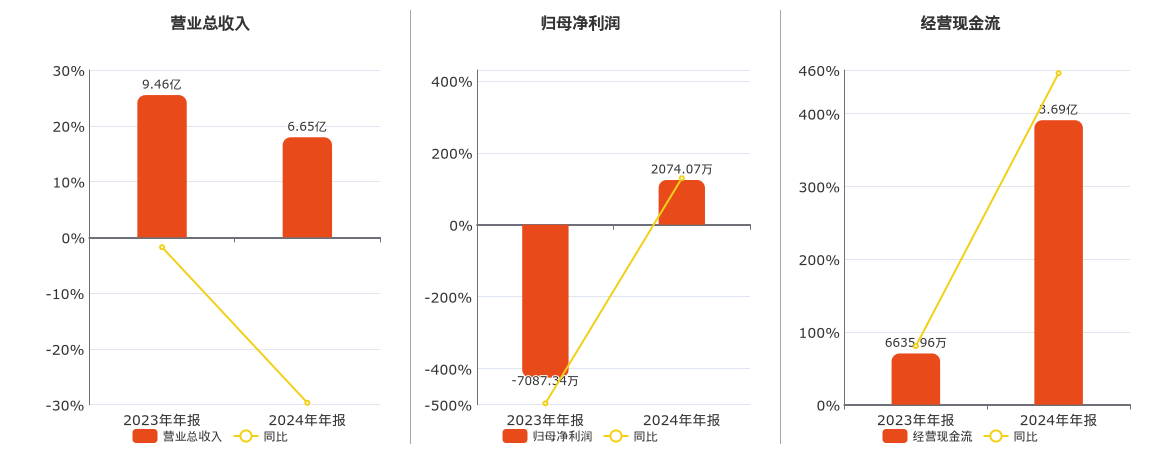 ST智知(603869.SH)：2024年年报净利润为2074.07万元