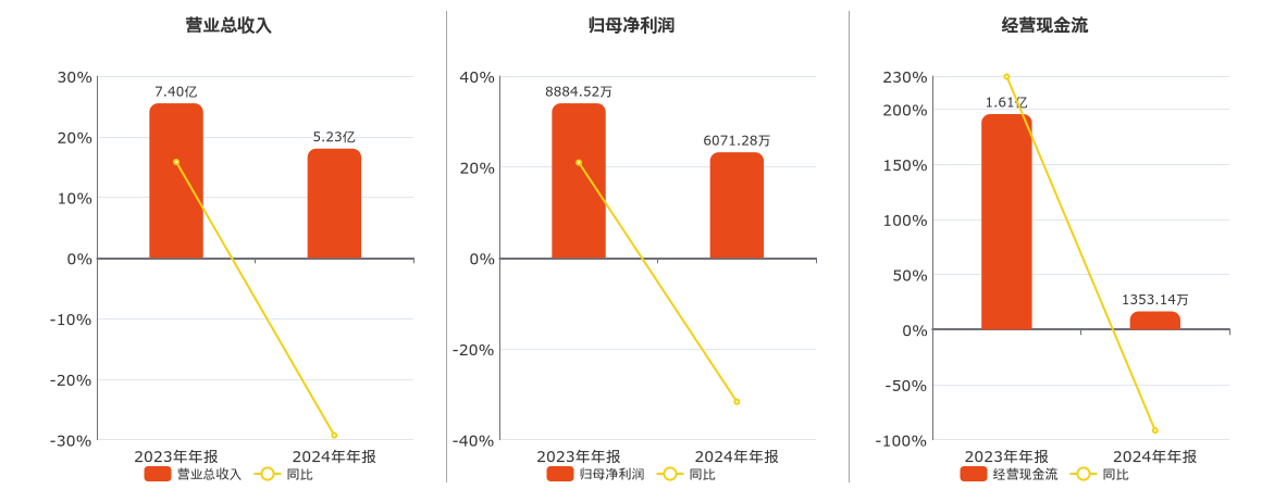 天力复合(873576.BJ)：2024年年报净利润为6071.28万元、同比较去年同期下降31.66%