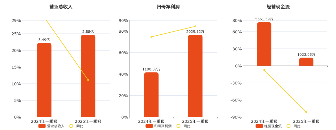 中恒电气(002364.SZ)：2025年一季报净利润为2029.12万元