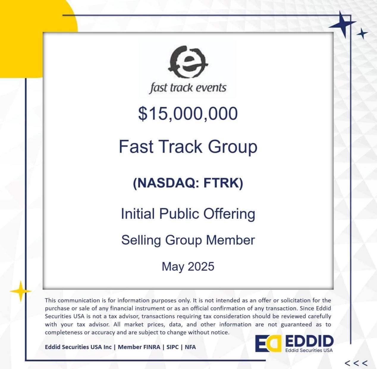 艾德金融：Fast Track Group (NASDAQ: FTRK)成功在纳斯达克上市