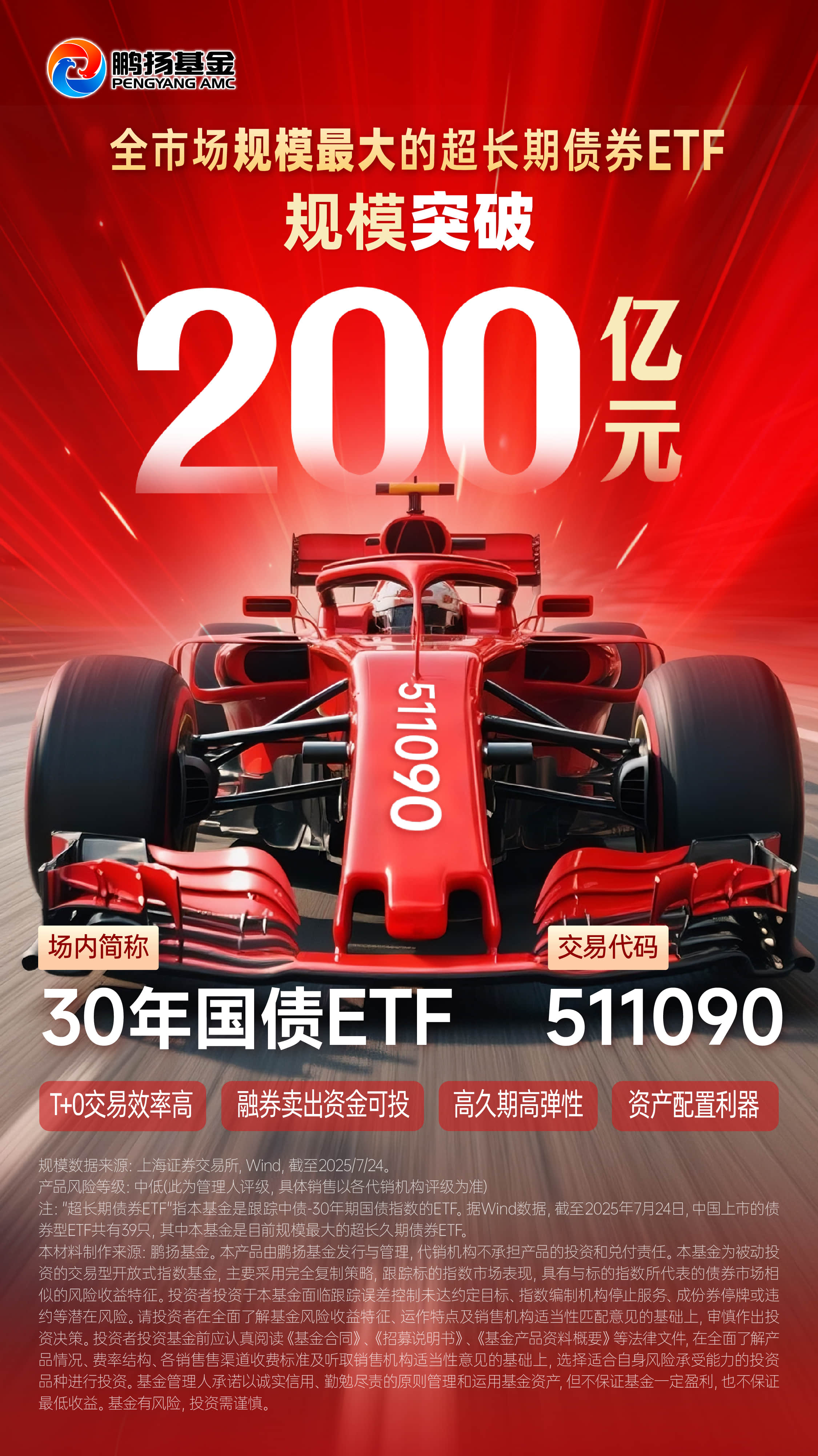 近4天获得连续资金净流入，30年国债ETF(511090)规模突破200亿元！