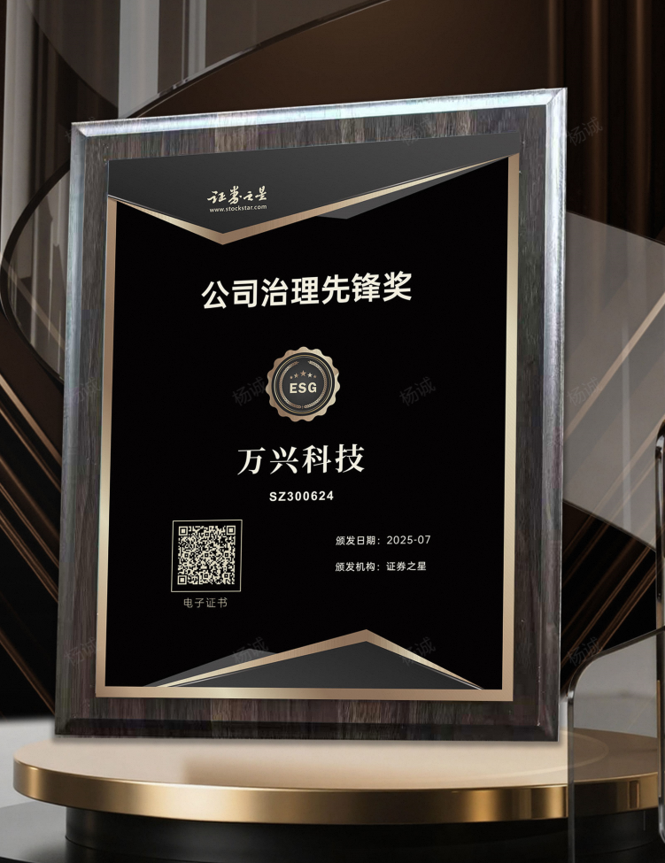 万兴科技荣获证券之星ESG公司治理先锋奖