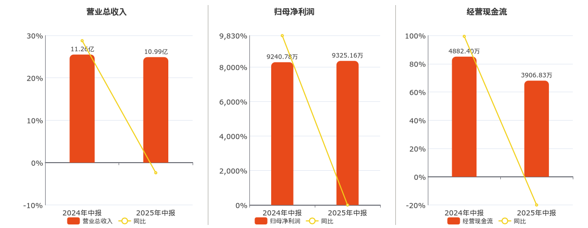 安利股份(300218.SZ)：2025年中报净利润为9325.16万元