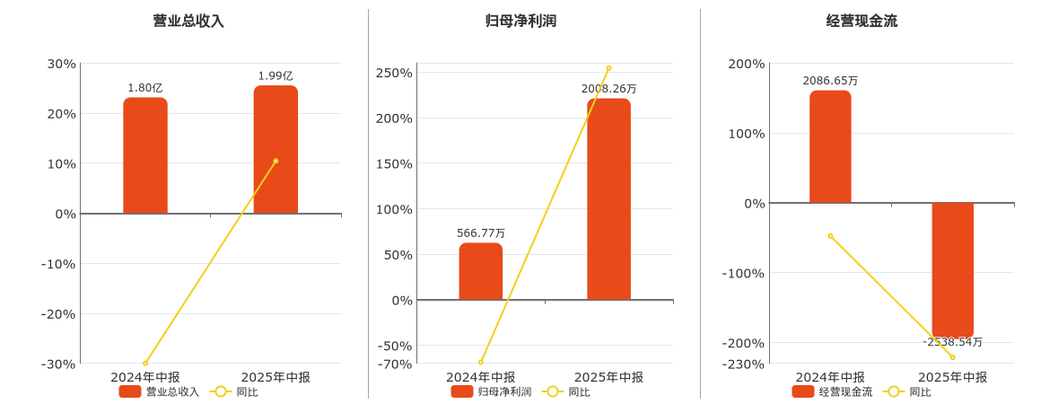 嘉应制药(002198.SZ)：2025年中报净利润为2008.26万元、同比较去年同期上涨254.33%