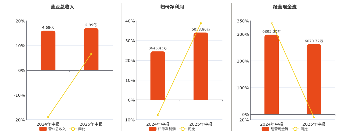 迪森股份(300335.SZ)：2025年中报净利润为5058.80万元