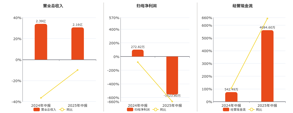 赛摩智能(300466.SZ)：2025年中报净利润为-1523.80万元，同比由盈转亏