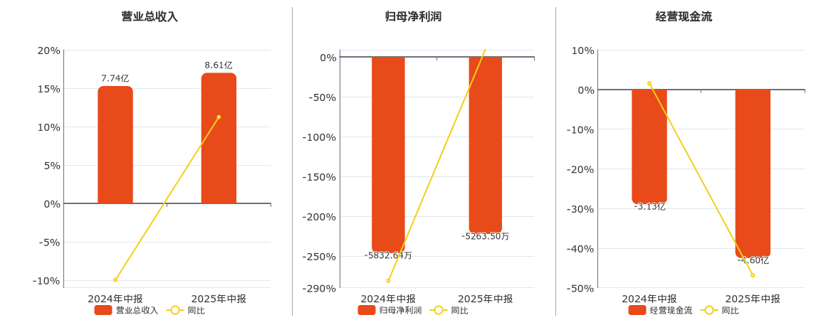 信雅达(600571.SH)：2025年中报净利润为-5263.50万元