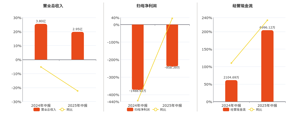 ST天瑞(300165.SZ)：2025年中报净利润为-958.39万元