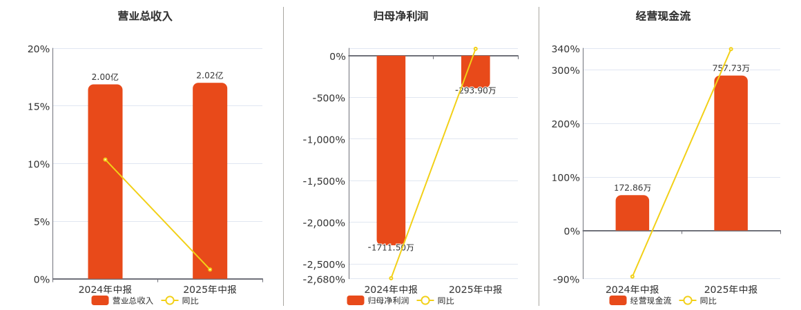 乐通股份(002319.SZ)：2025年中报净利润为-293.90万元