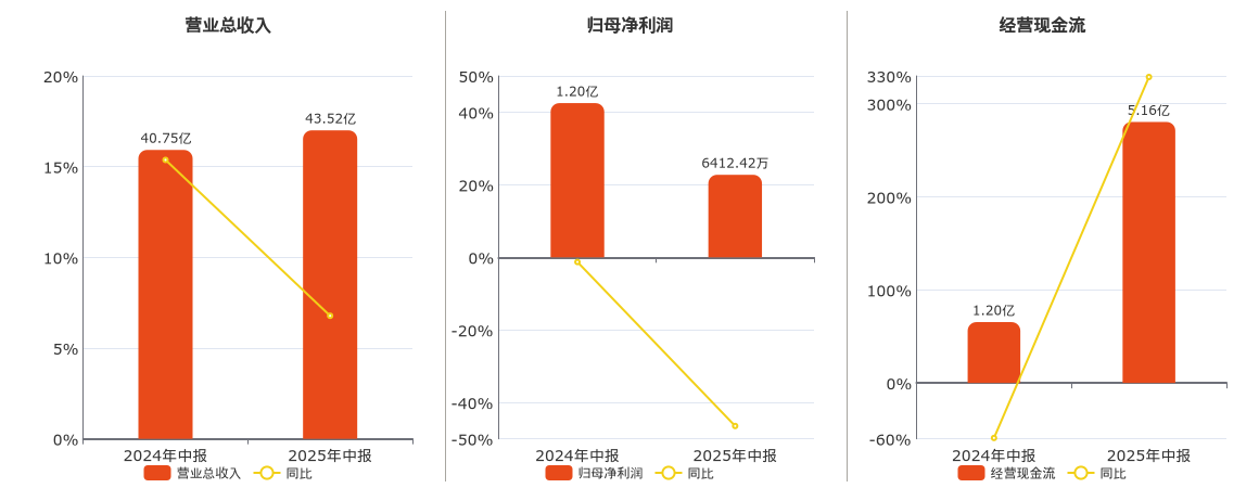 宝武镁业(002182.SZ)：2025年中报净利润为6412.42万元、同比较去年同期下降46.47%