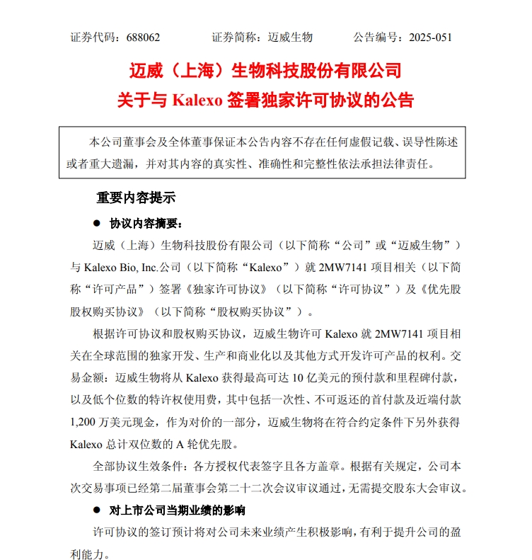 最高10亿美元！创新药赛道传出大消息，又有药企拿到里程碑付款，股价不断上涨，年内第二次上调股票回购上限