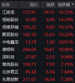 国产存储芯片板块全线飘红！存储芯片迎来