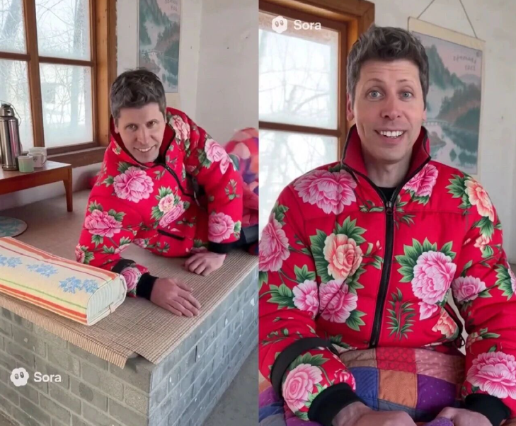 AI狂欢！OpenAI最新社交应用Sora冲上App Store前三，奥特曼被全球网友“玩坏了”：时而坐在东北大炕上大快朵颐，时而“变身”外卖骑手