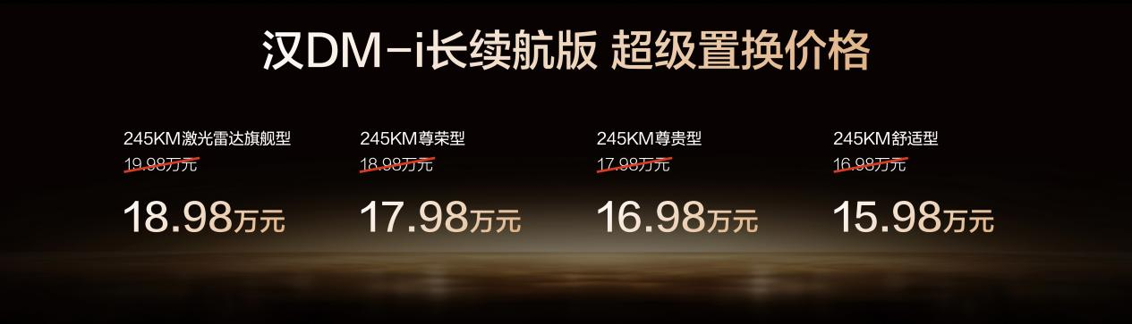 越级进享！比亚迪汉长续航版上市，补贴后售价15.98万～20.58万元