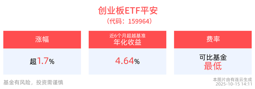 储能强势，创业板ETF平安(159964)反弹上涨2%！