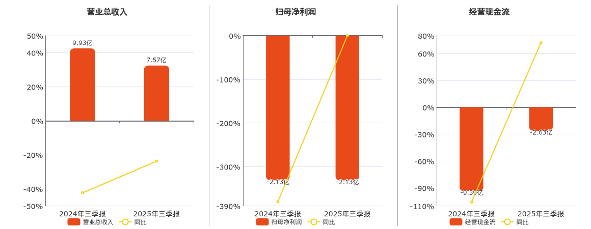电科网安(002268.SZ)：2025年三季报净利润为-2.13亿元，同比亏损放大