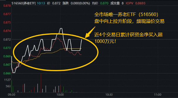 ETF盘中资讯 | 　冰雪季旅游酒店火热！千万资金狂涌？全市场唯一养老ETF（516560）向上拉升频现溢价