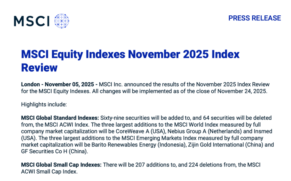 指数掘金 | 重磅指数11月大调！多支“新质生产力”个股纳入名单