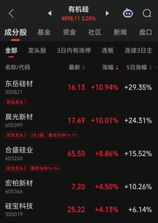 一场反内卷会议引发大涨？午后嗅觉敏锐的资金按捺不住，大举进场扫货，A股有机硅概念遭爆炒，硅基龙头单日市值暴增63亿元，工业硅期货主力合约也直线拉升！