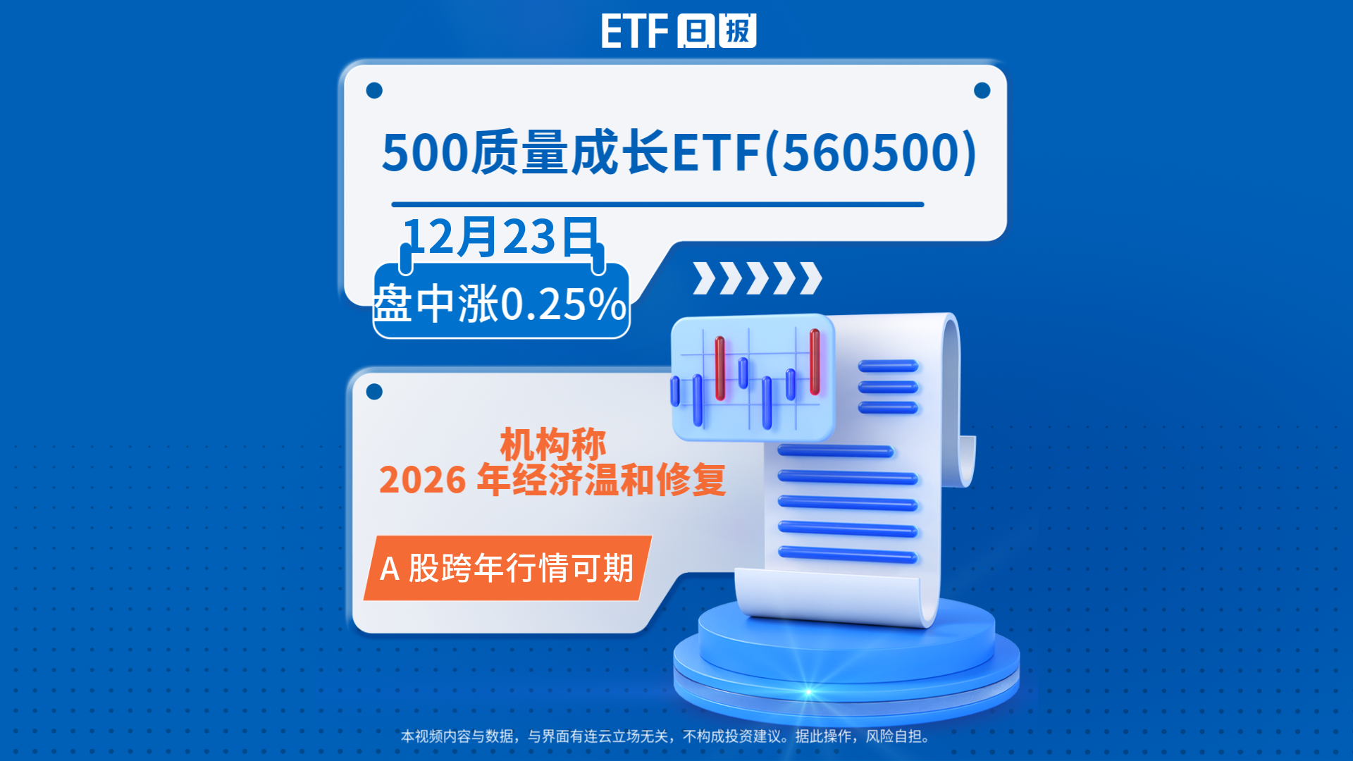 500质量成长ETF(560500)盘中涨0.25%，机构称2026年经济温和修复，A 股跨年行情可期