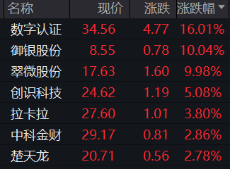 数字人民币生态建设提速！央行新政2026年实施，御银股份、翠微股份、航天信息涨停
