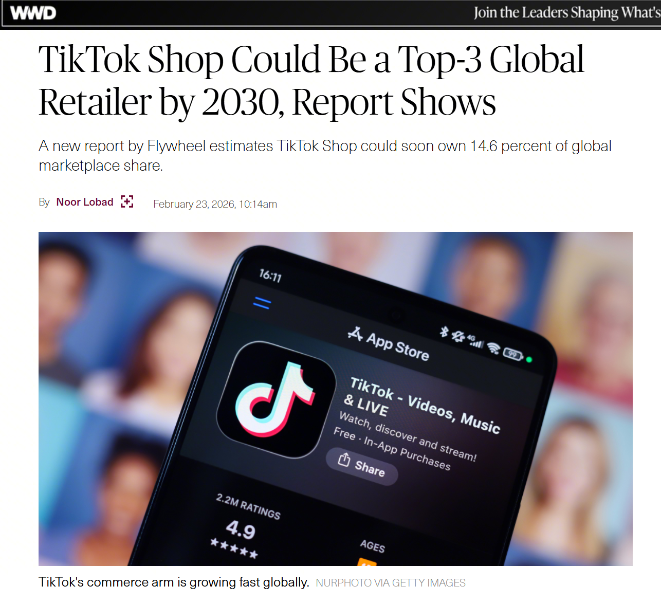 飞未报告预测，2030年前TikTok Shop有望跻身全球零售商前三强