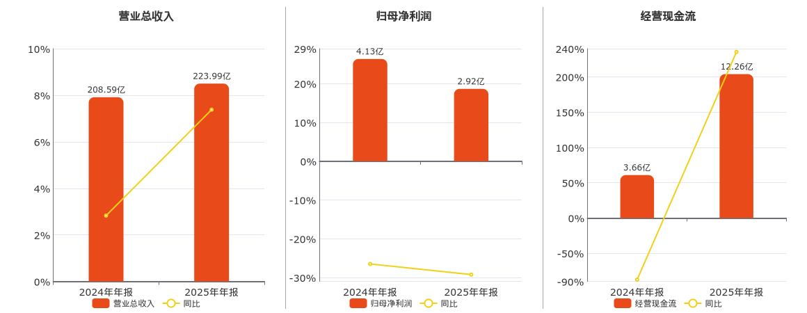 德赛电池(000049.SZ)：2025年年报净利润为2.92亿元、同比较去年同期下降29.23%