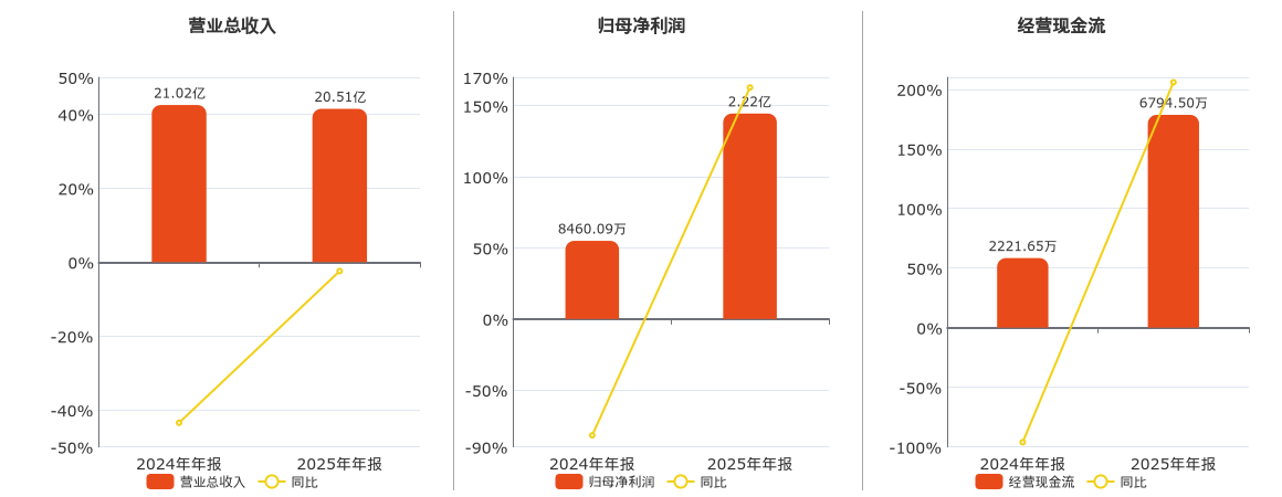 瑞泰新材(301238.SZ)：2025年年报净利润为2.22亿元、同比较去年同期上涨162.85%