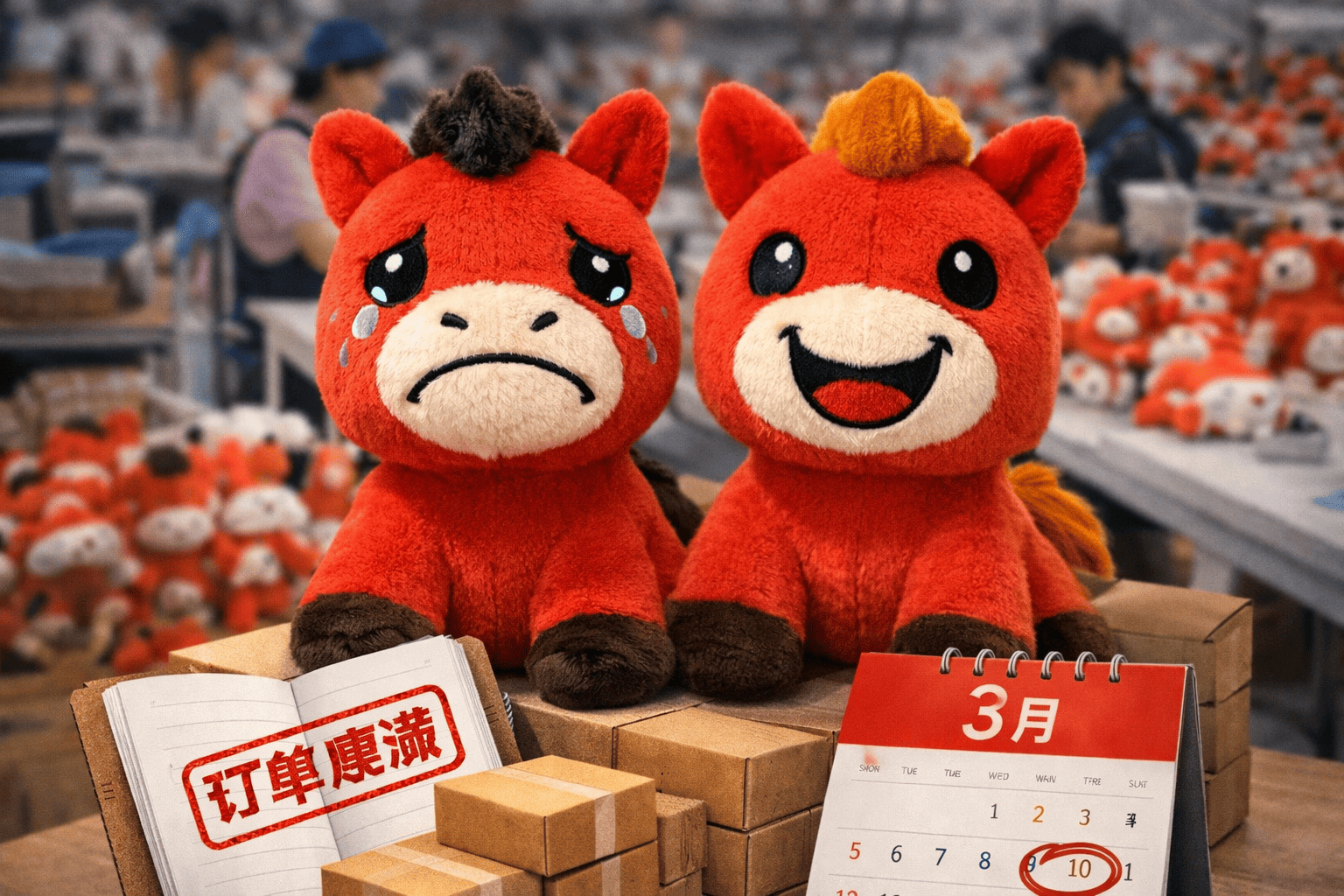 犹如“上班的我”！“哭哭马”嘴缝反却爆红：日订单超1.5万只，排产至3月