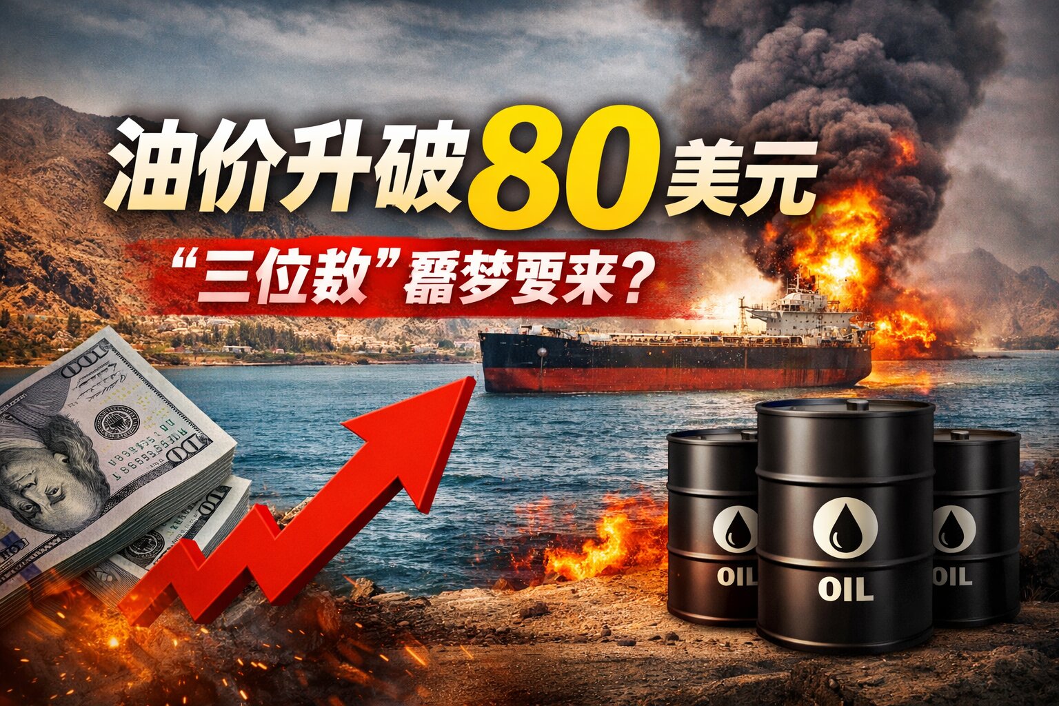 仅少数中伊船只仍在通行！至少3艘船遇袭、150艘油轮抛锚观望 油价升破80美元，“破百”噩梦要来？