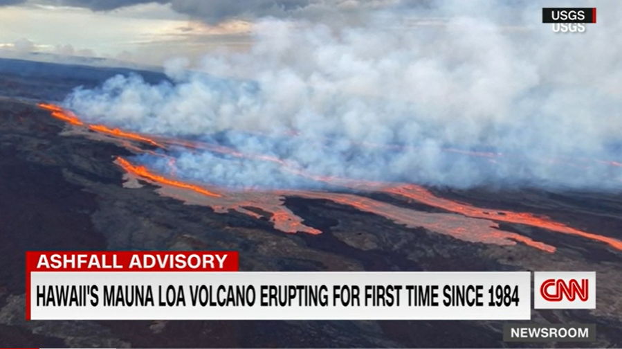 突发！全球最大活火山近40年来首次爆发 美国上调警戒级别